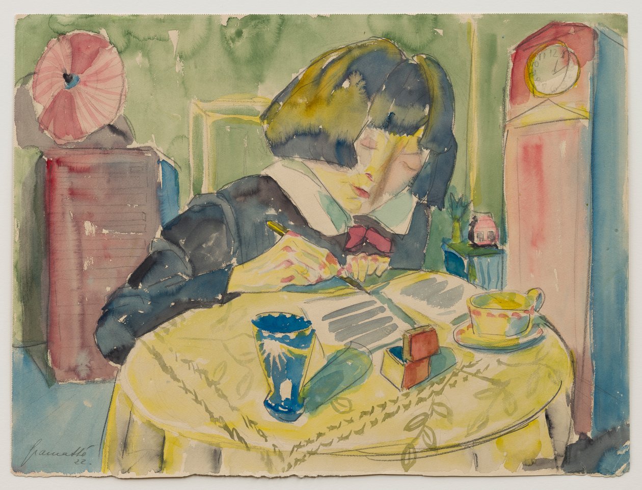 Frau beim Schreiben (Sonia Gramatté) von Walter Gramatte