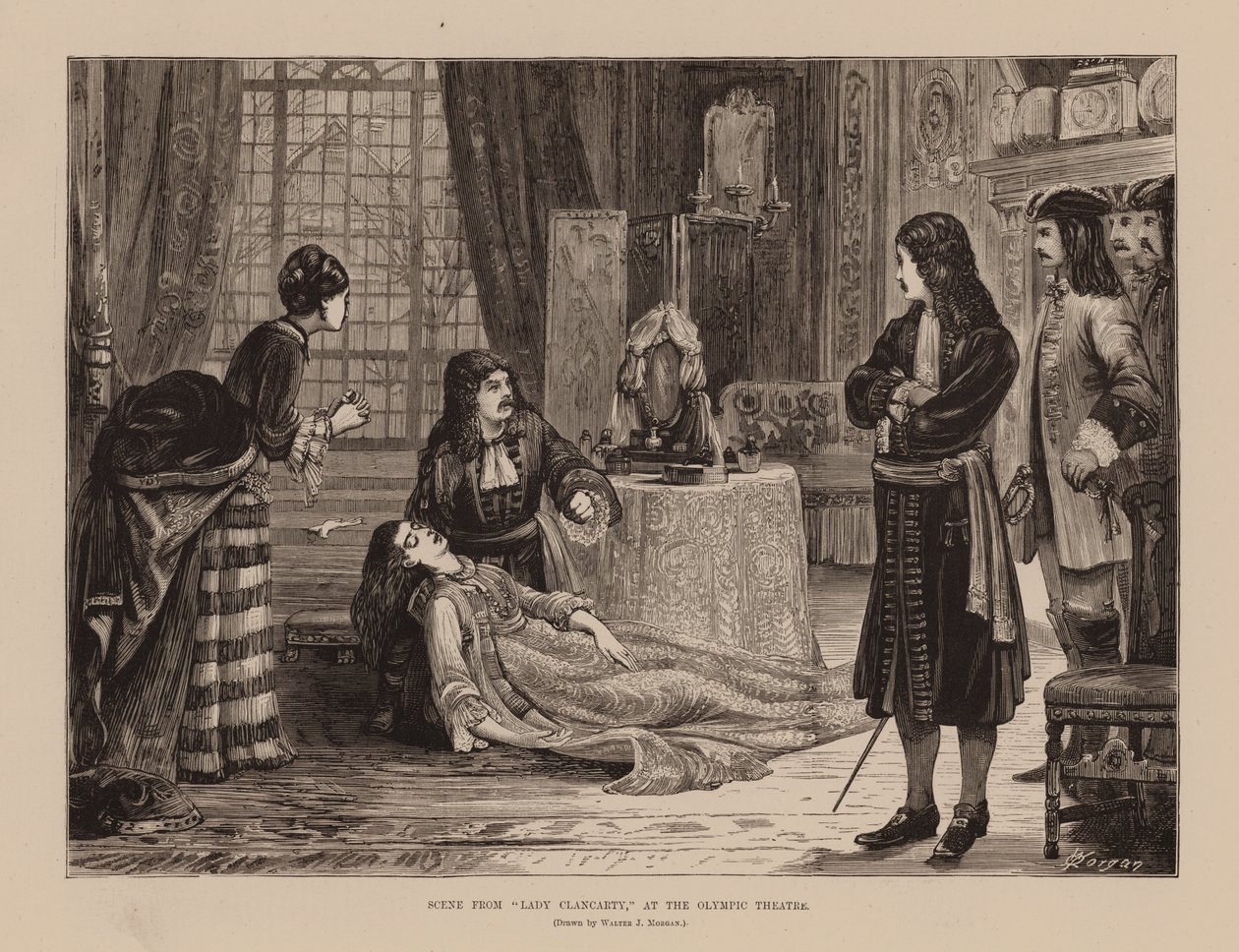 Szene aus "Lady Clancarty" im Olympic Theatre von Walter Jenks Morgan
