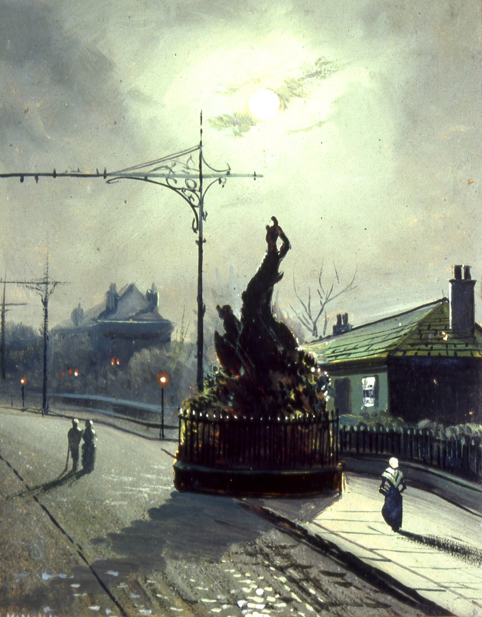 Die Original-Eiche bei Nacht, in Headingley von Walter Linsley (attr. to) Meegan