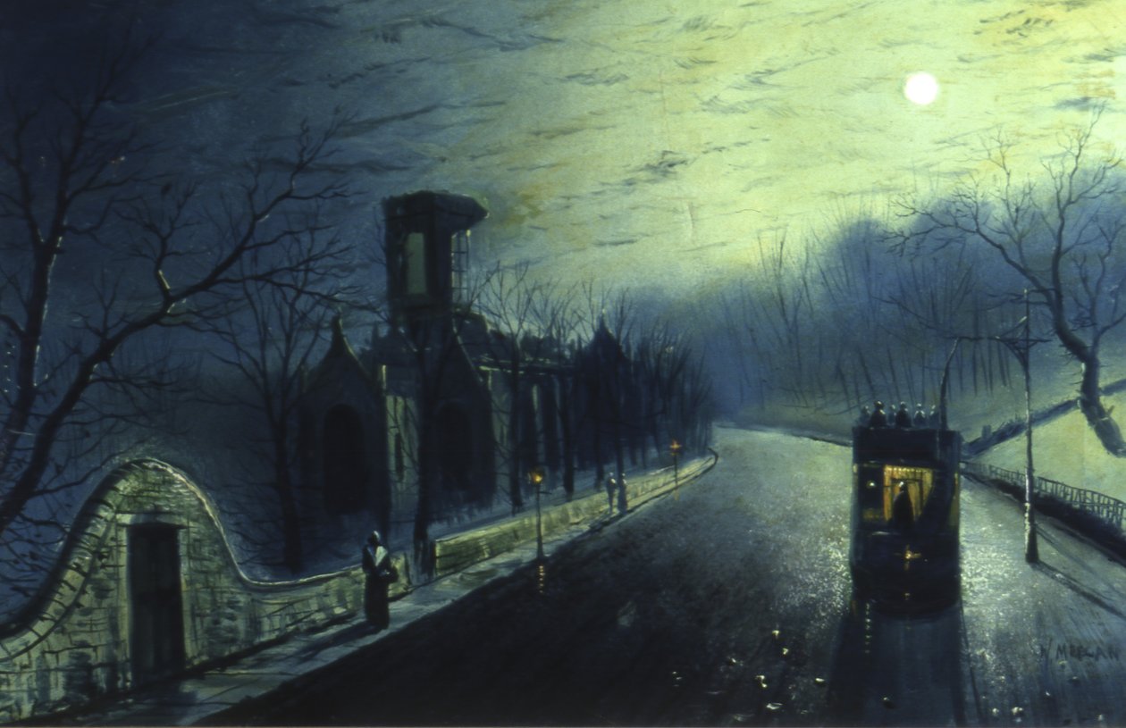 Kirkstall Abbey im Mondlicht von Walter Linsley Meegan