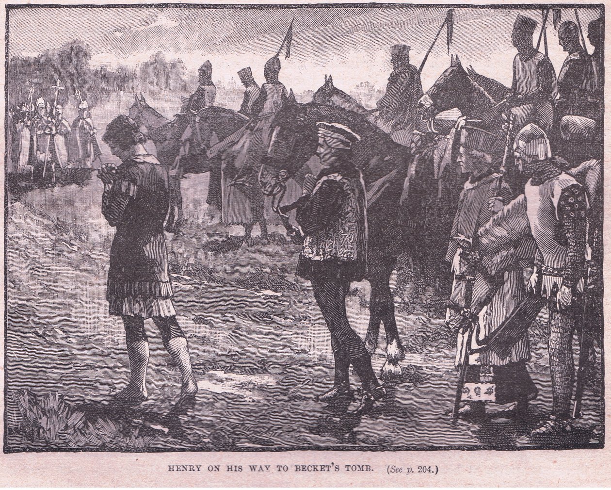 Heinrich auf dem Weg zum Grab von Becket 1174 n. Chr. von Walter Paget