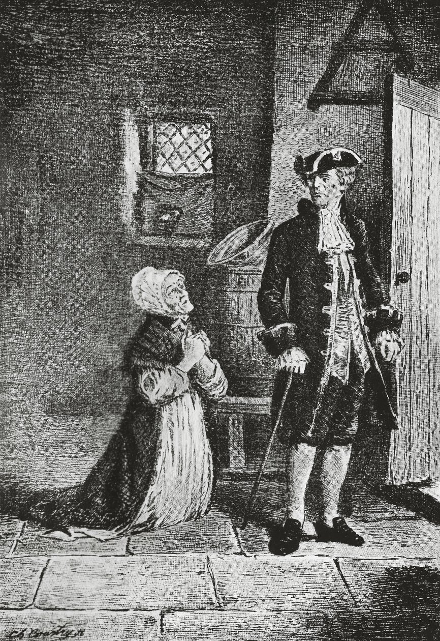 Elspeth und Lord Glenallan, Illustration für Der Altertumsforscher von Walter Scott