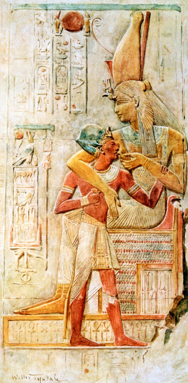 Ägyptische Hieroglyphen, Abydos, Ägypten, 1910 von Walter Tyndale