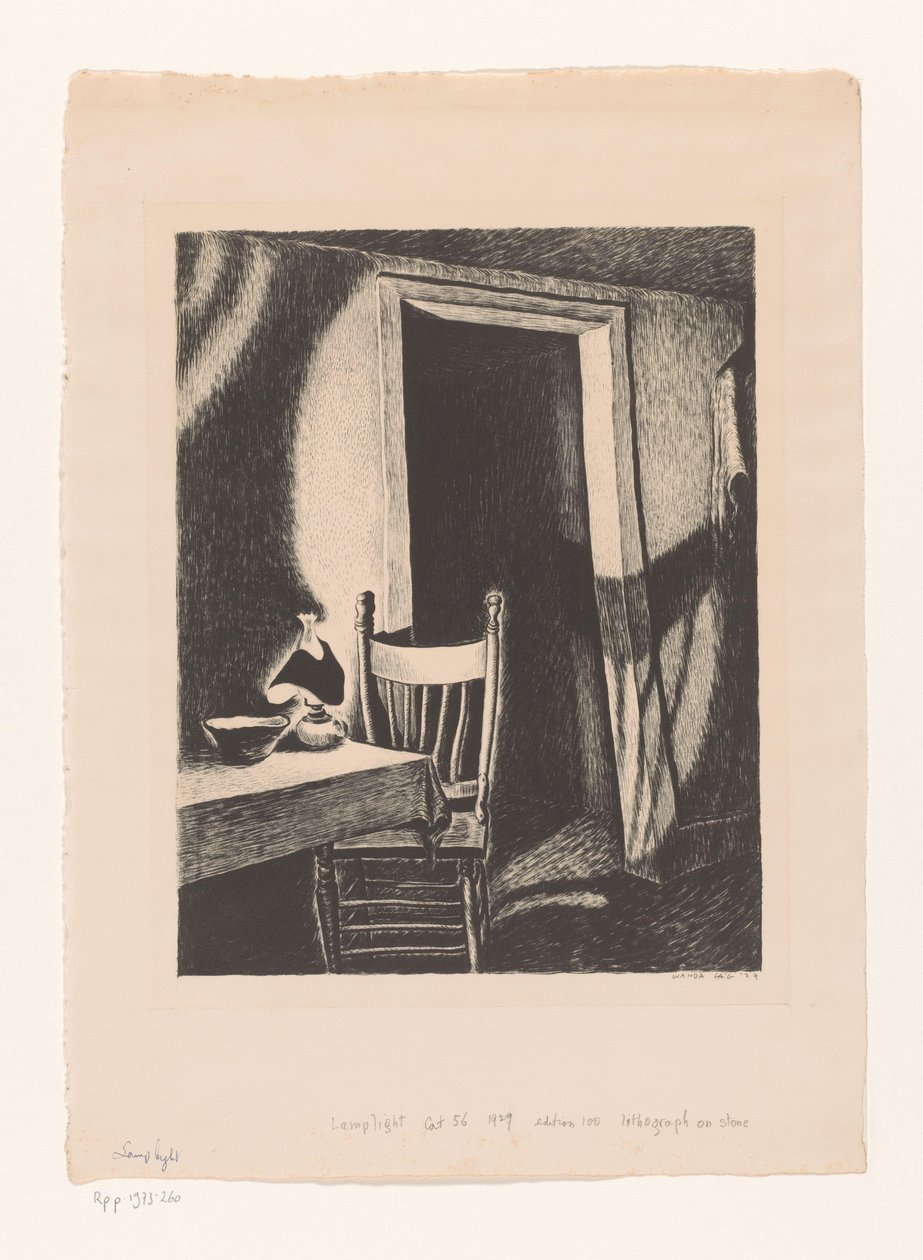 Interieur bei Lampenlicht von Wanda Gág (signed by artist)
