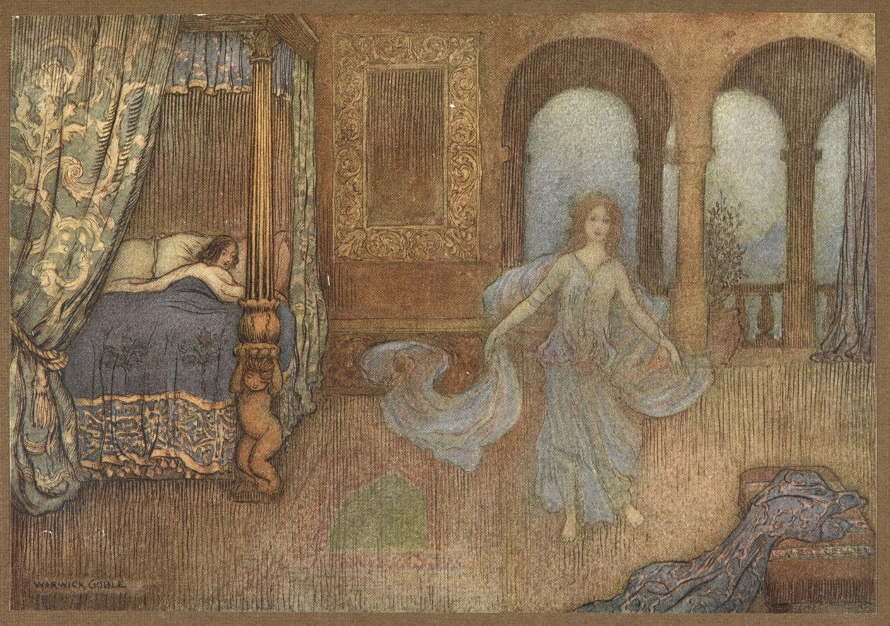 Die Fee erscheint dem Prinzen, aus Die Myrte von Warwick Goble
