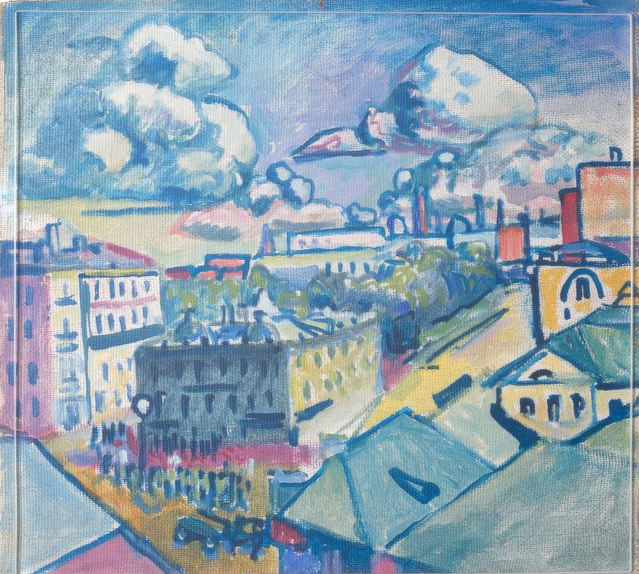 Zubowsky-Platz in Moskau vom Fenster aus von Wassily Kandinsky