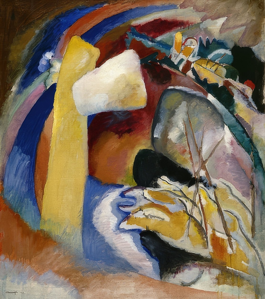 Entwurf zu Bild mit weißer Form von Wassily Kandinsky