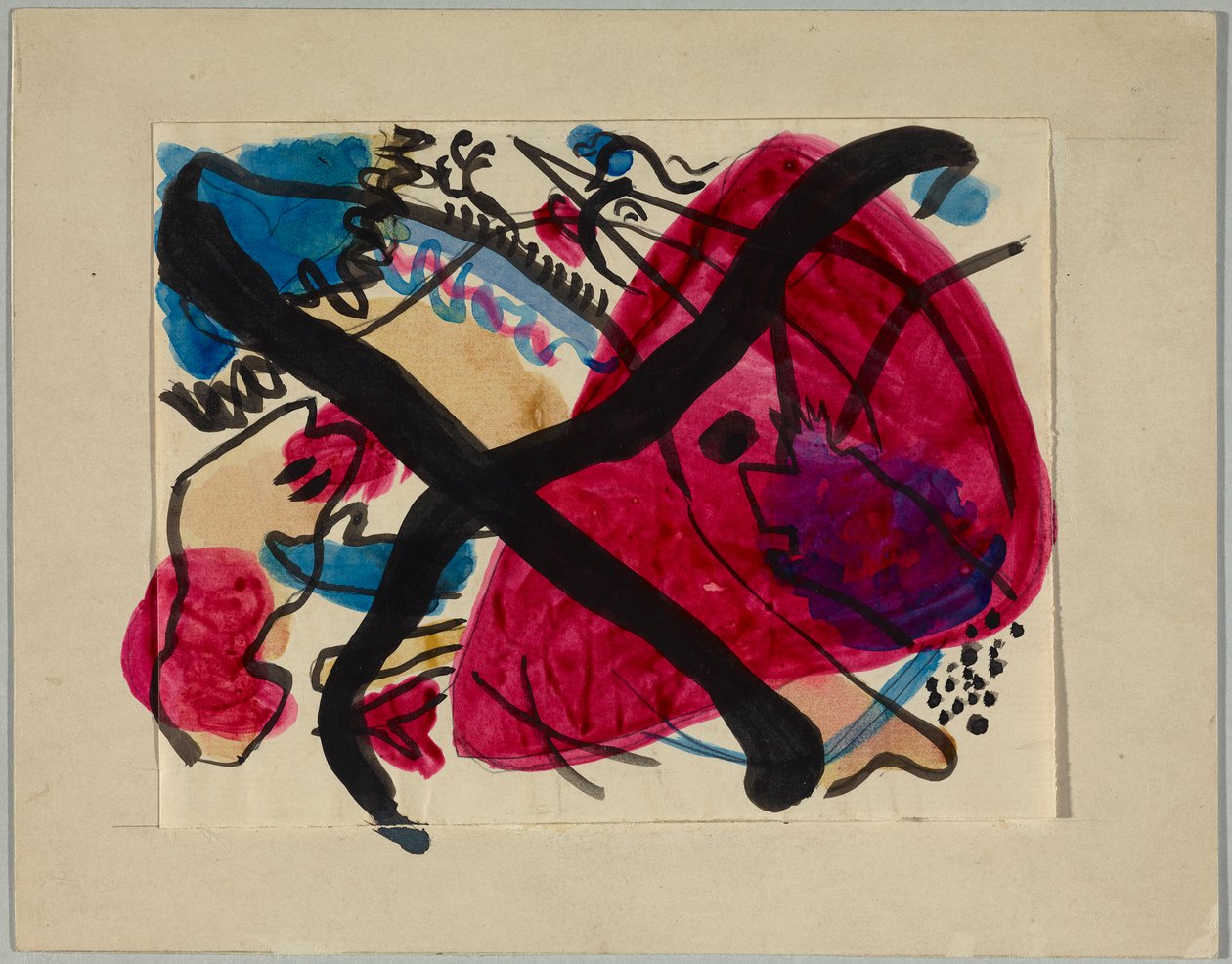 Mit schwarzen Diagonalen von Wassily Kandinsky