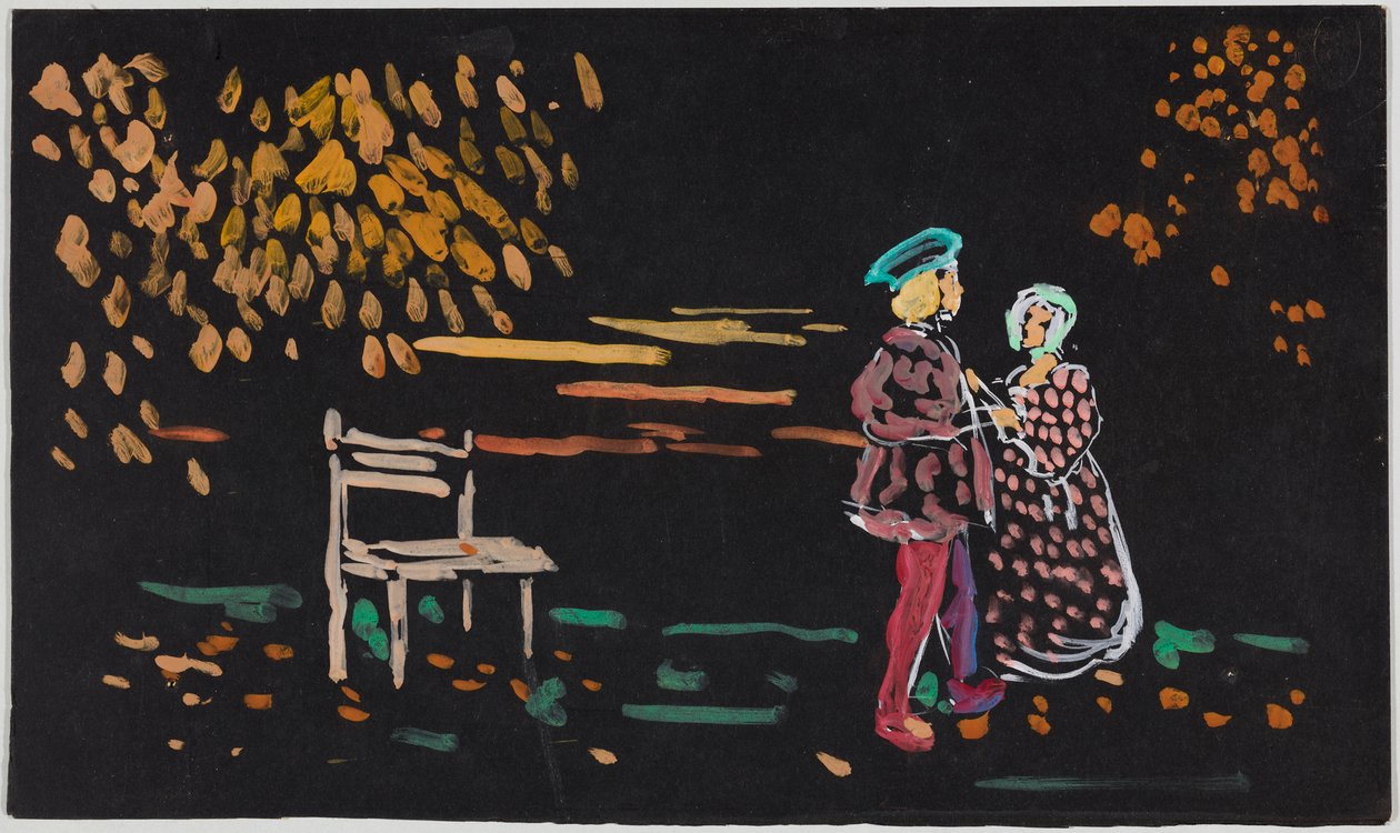 Paar unter herbstlichen Bäumen von Wassily Kandinsky