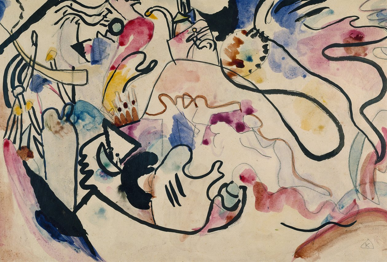 Aquarell Nr. 8 Jüngster Tag, 1911-1912 von Wassily Kandinsky