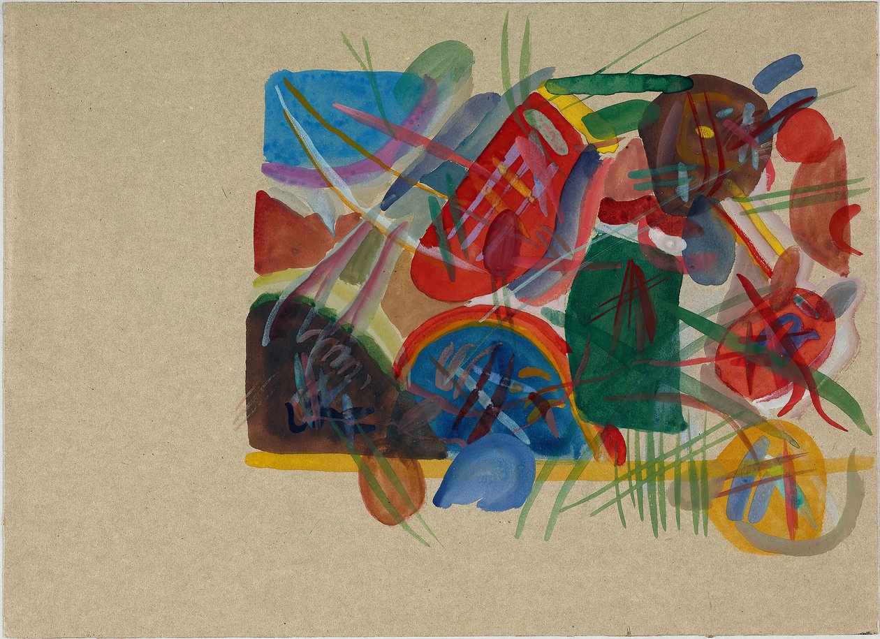 Aquarell mit Wald und Regenbogen, 1913 von Wassily Kandinsky