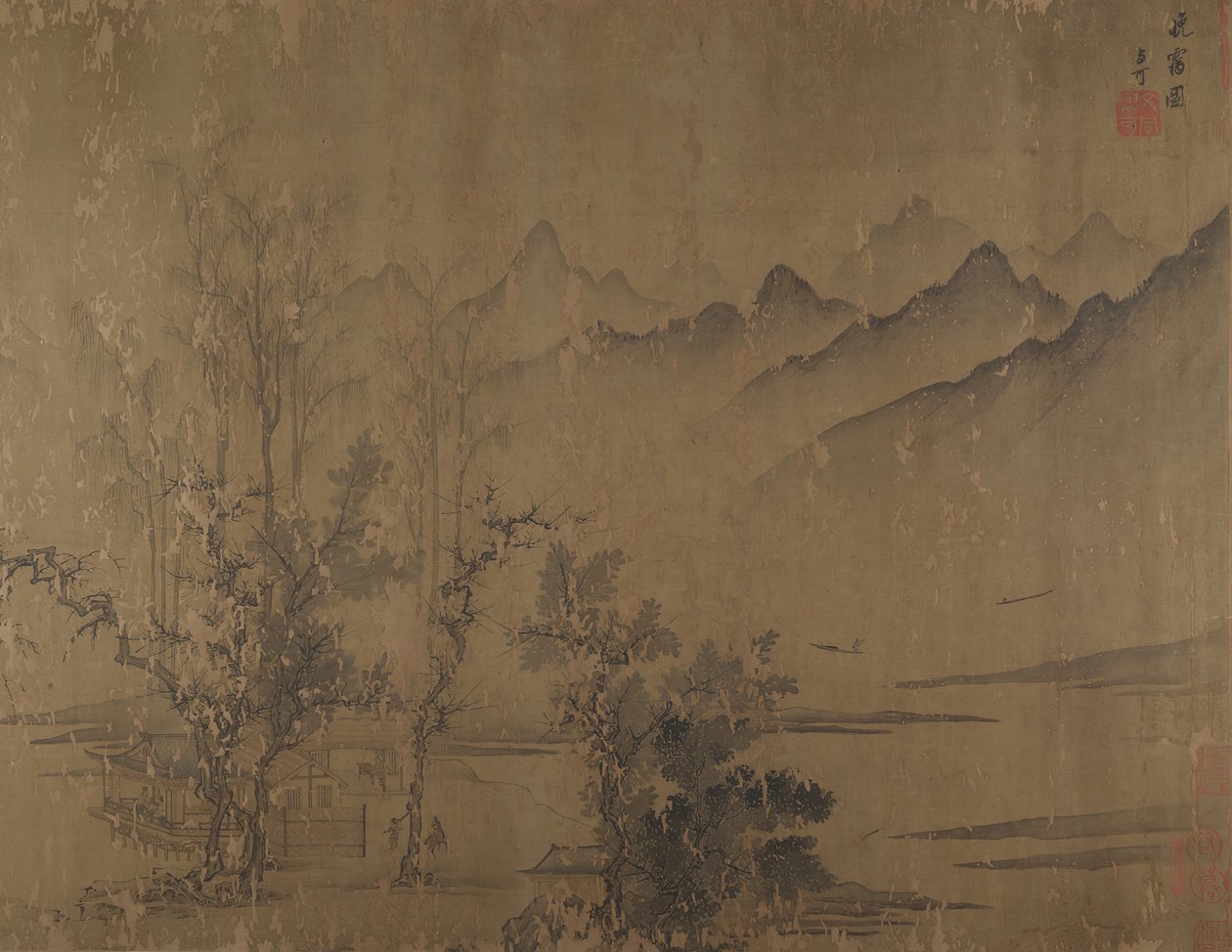 Rosiger Sonnenuntergang, 16. Jahrhundert von Wen Tong