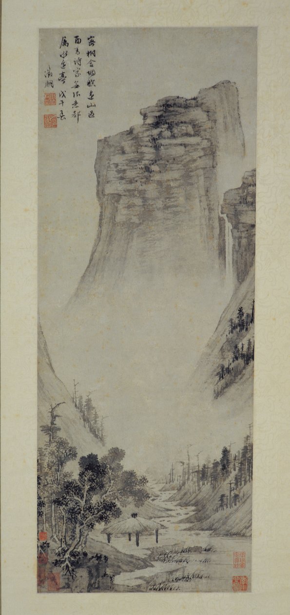 Poetische Gedanken in einem Pavillon am Fluss von Wen Zhengming