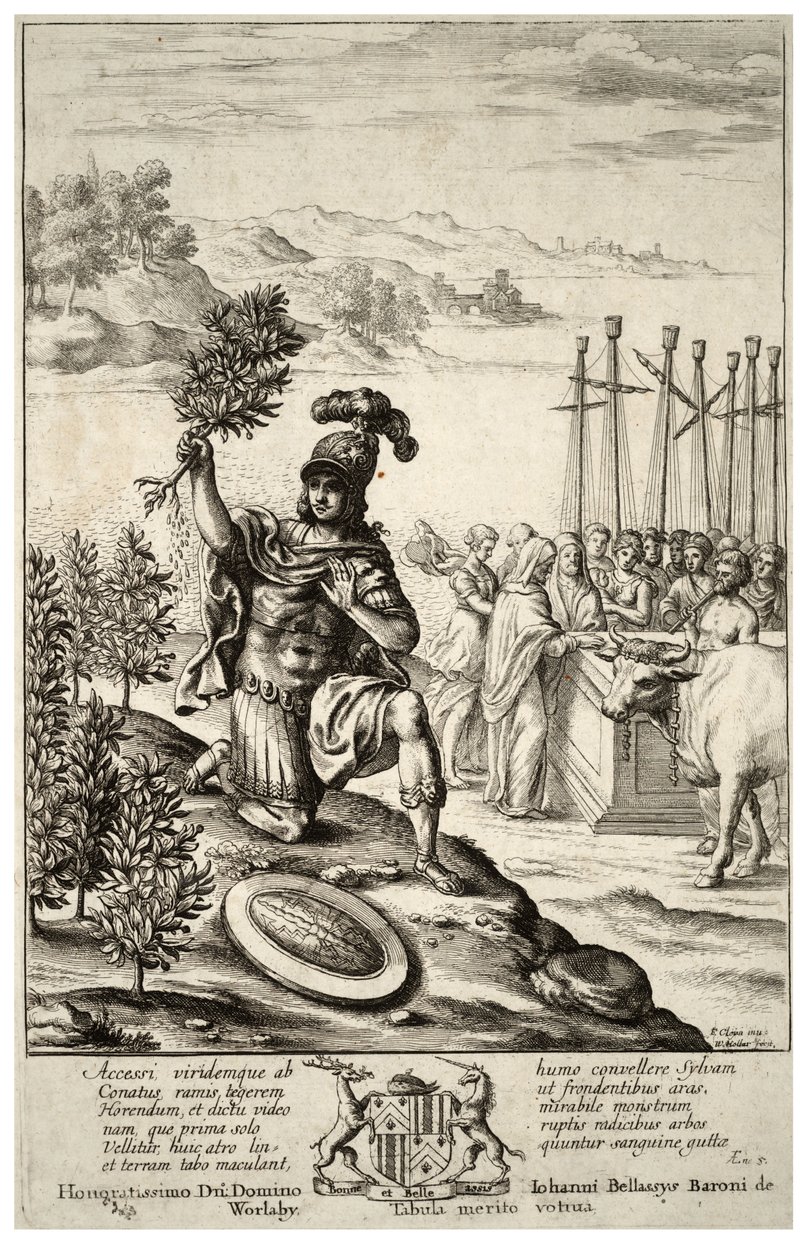 Aeneas landet in Thrakien. Zustand 2 von Wenceslaus Hollar