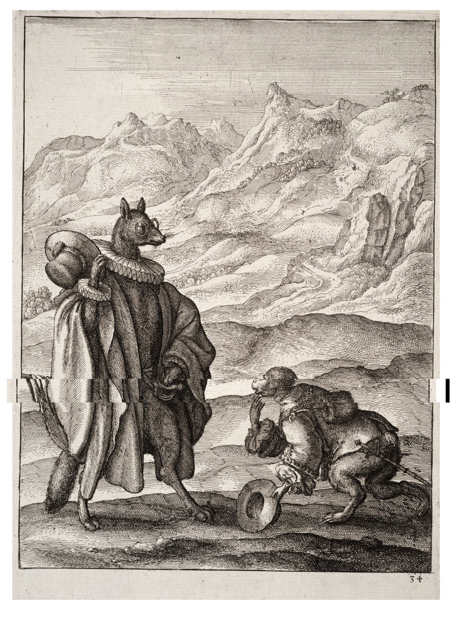 Der französische Affe und der spanische Fuchs von Wenceslaus Hollar