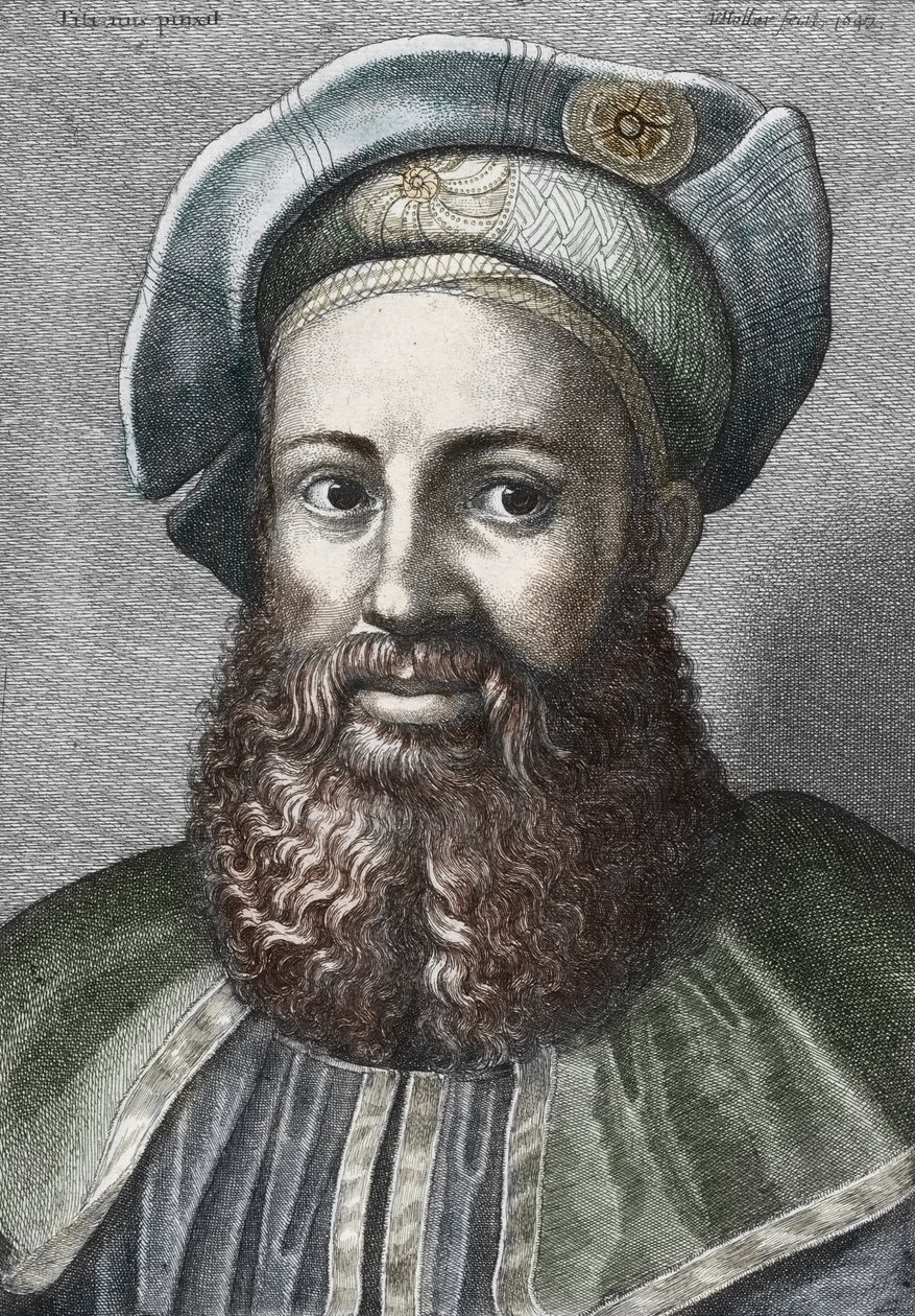 Porträt von Pietro Aretino (1492-1556), italienischer Dichter, Gravur, Privatsammlung von Wenceslaus (after) Hollar