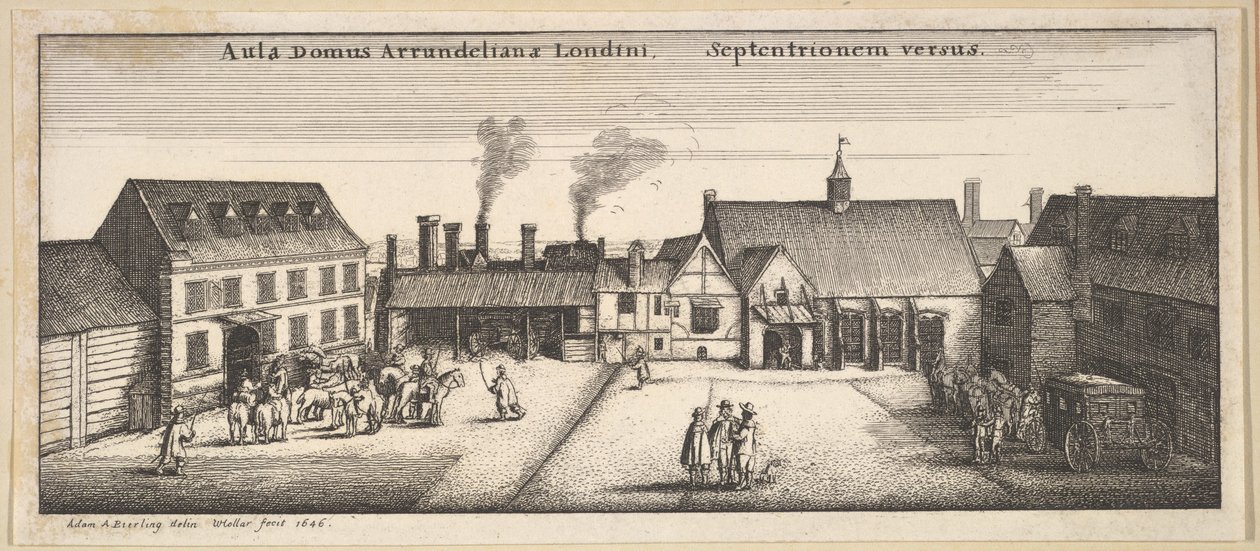 Arundel House von Norden, Kopie, 17. Jahrhundert von Wenceslaus Hollar