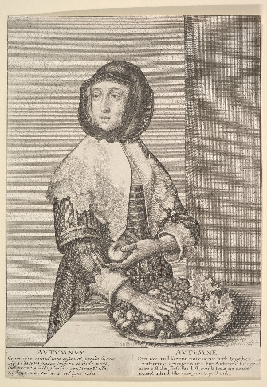 Autumnus - Herbst Dreiviertellänge Jahreszeiten, 1641 von Wenceslaus Hollar