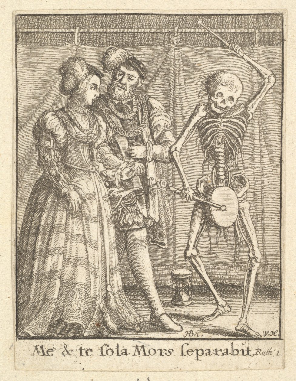 Brautpaar, aus dem Totentanz, 1651 von Wenceslaus Hollar