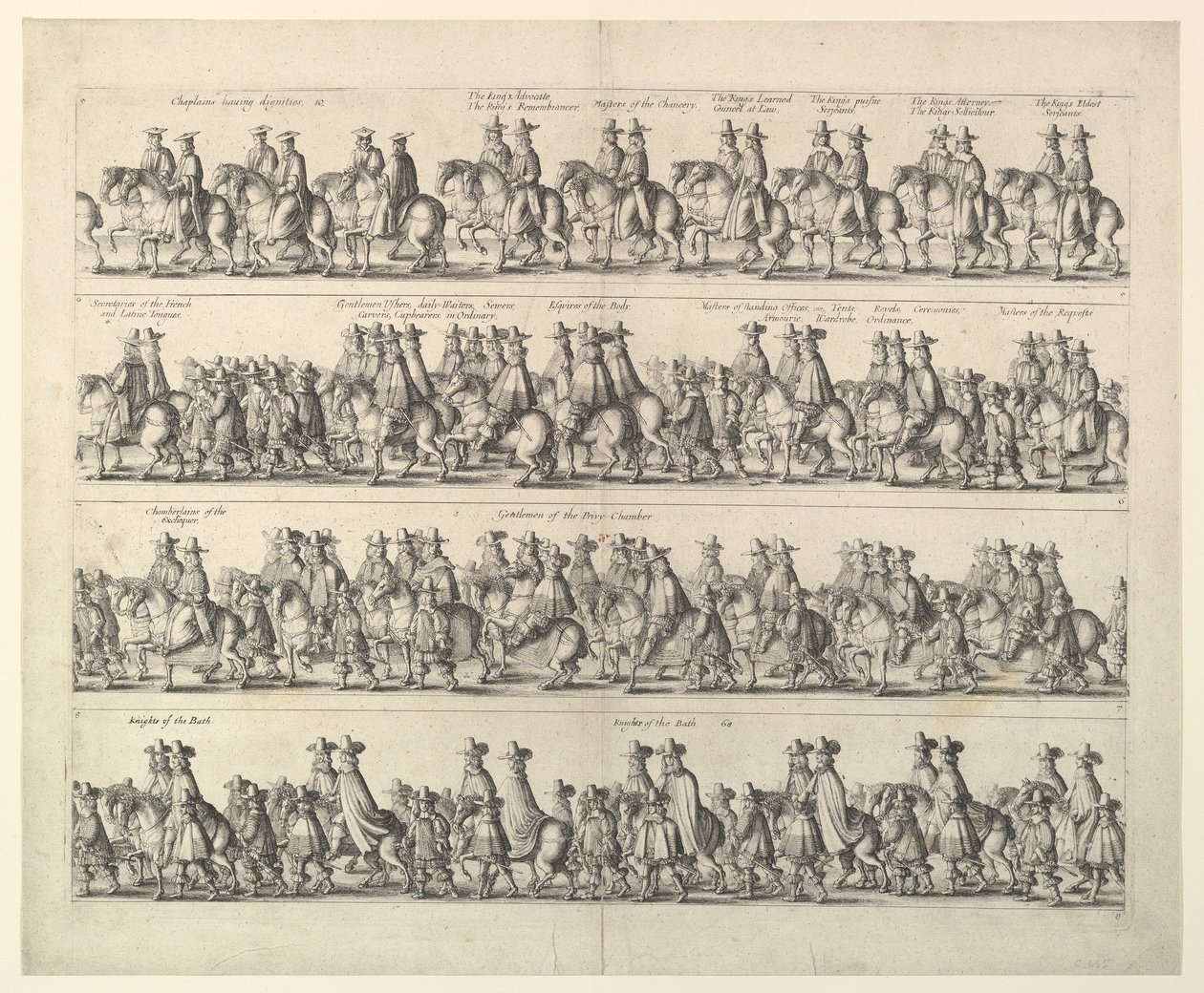 Krönungsprozession von Karl II. durch London von Wenceslaus Hollar
