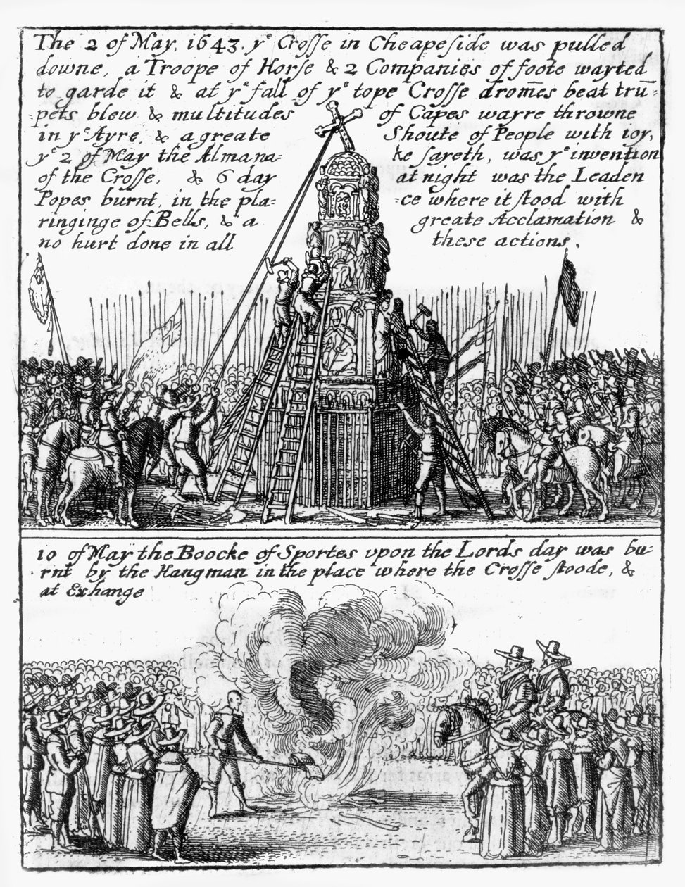 Zerstörung des Cheapside-Kreuzes; das 