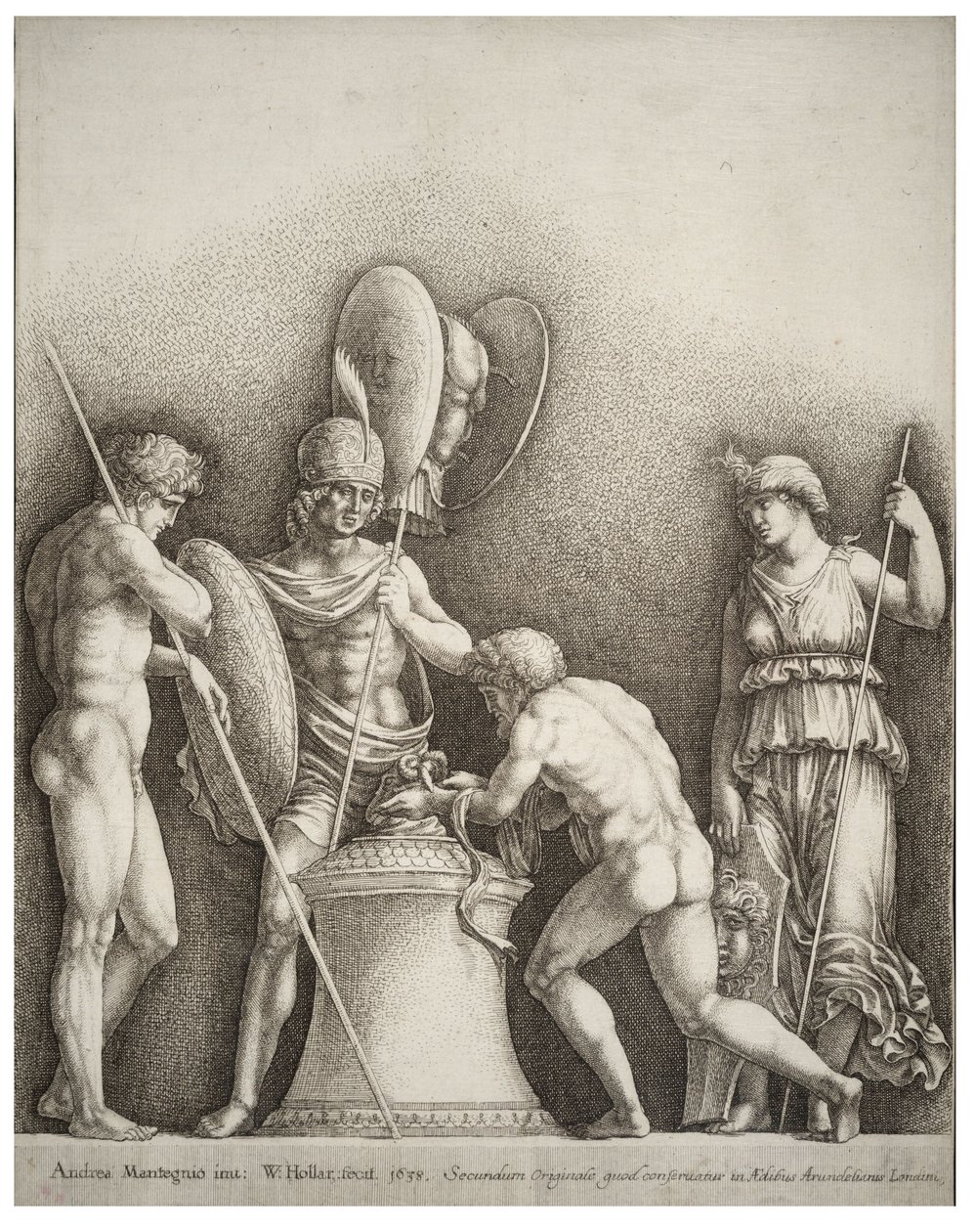 Vier klassische Figuren, nach Mantegna von Wenceslaus Hollar