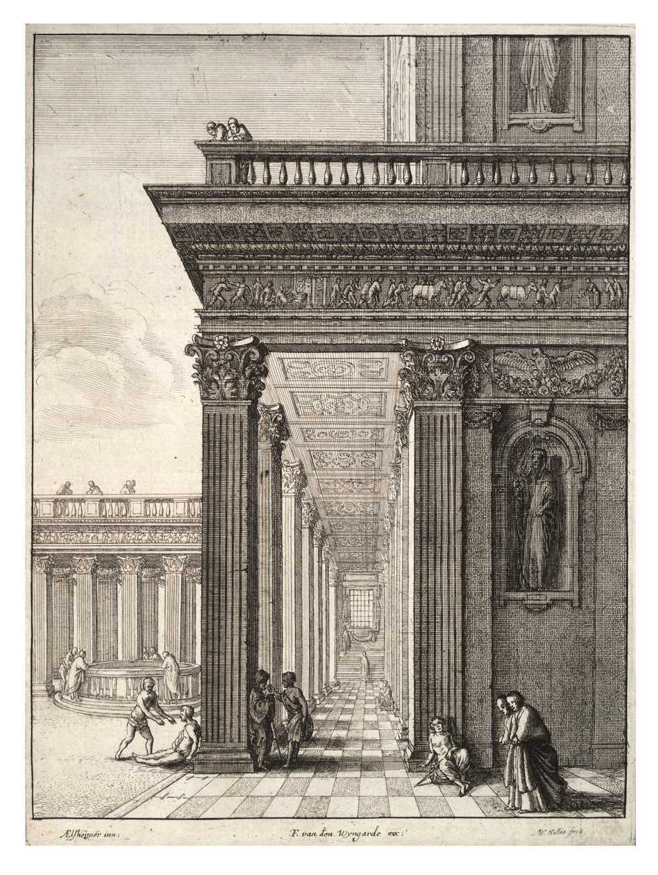 Heilung der Lahmen (nach Adam Elsheimer) von Wenceslaus Hollar