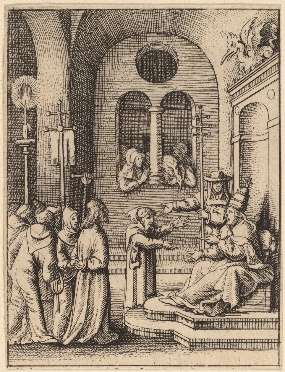 Jesus erneut vor Kaiphas von Wenceslaus Hollar