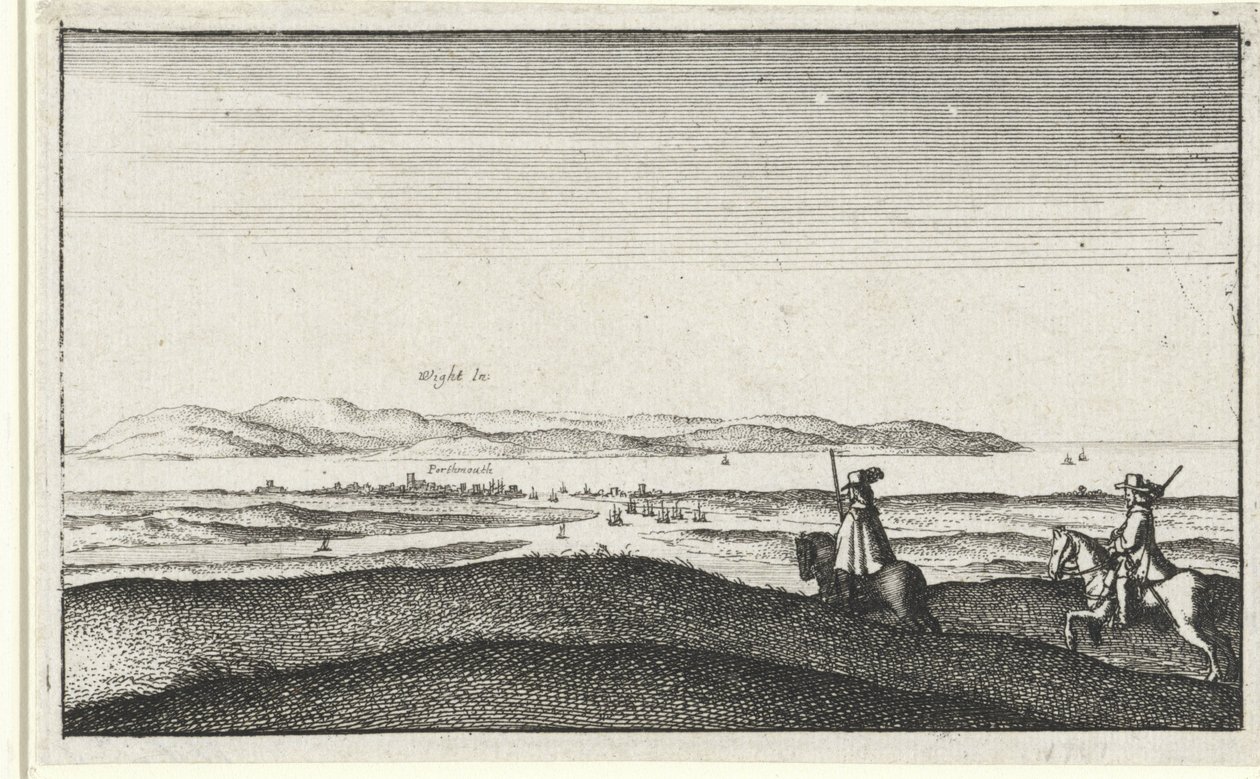 Landschaft mit Blick auf die Isle of Wight von Wenceslaus Hollar