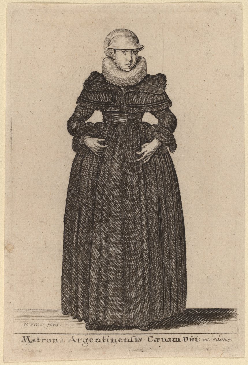 Matrona Argentinensis Caenam Dni Accedens e des Nymphs von Wenceslaus Hollar