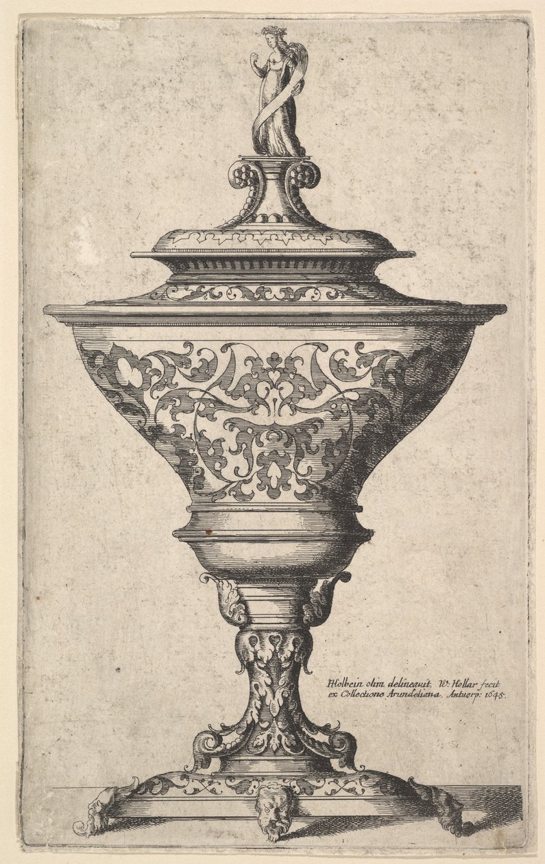 Verzierter Kelch auf Maskenfüßen von Wenceslaus Hollar