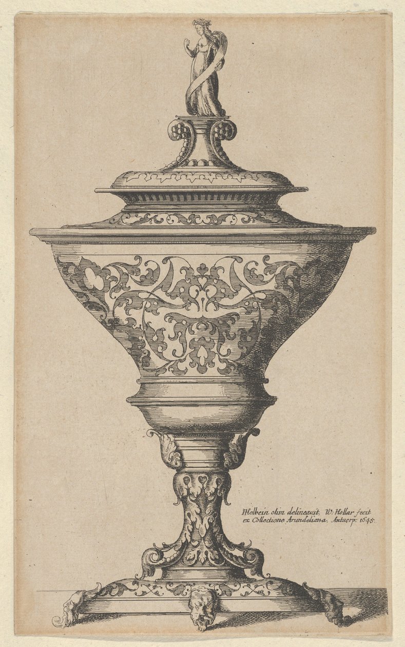 Verzierter Kelch auf Maskenfüßen, 1645 von Wenceslaus Hollar