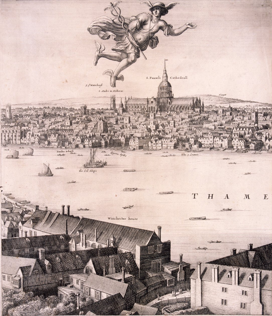Panoramablick auf London, ca. 1670 von Wenceslaus Hollar
