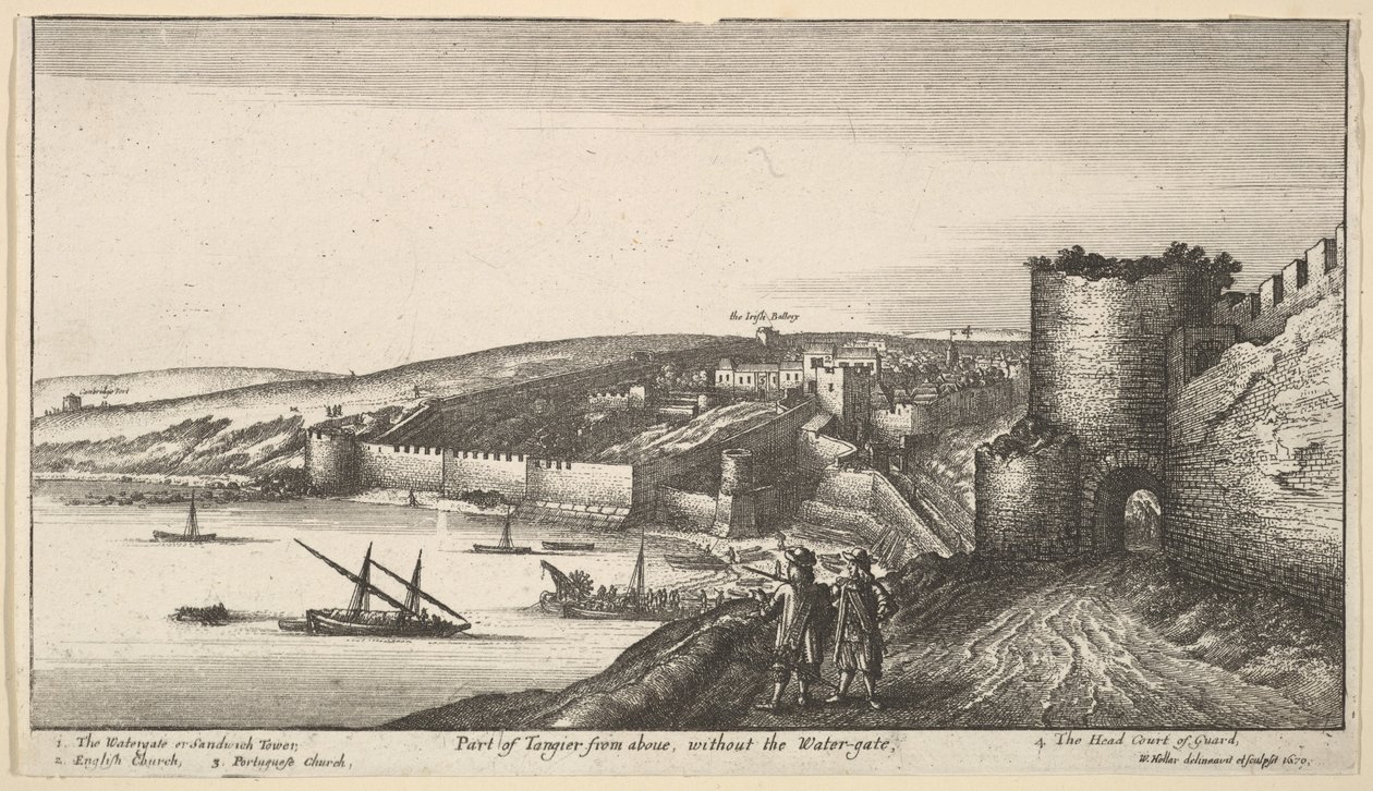 Teil von Tanger von oben, ohne das Wassertor, 1670 von Wenceslaus Hollar