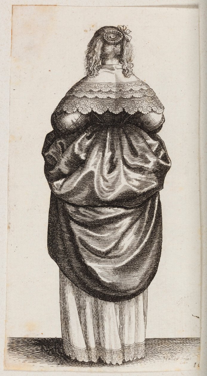 Rückansicht einer Frau von Wenceslaus Hollar
