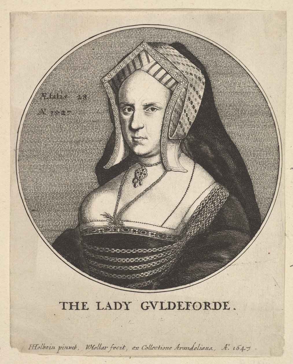 Die Dame Guldeforde Mary, Lady Guildford, 1647 von Wenceslaus Hollar