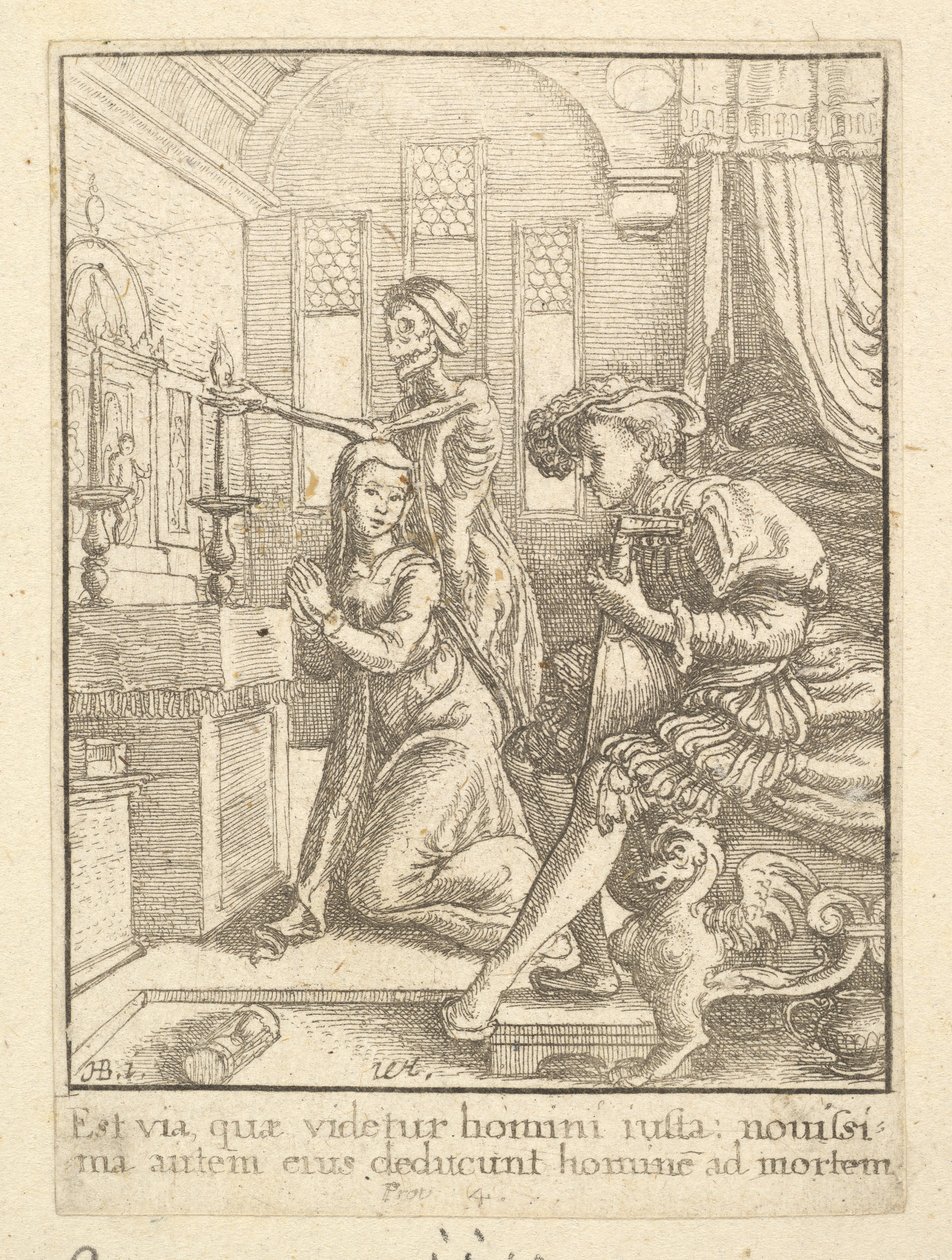 Die Nonne, aus dem Totentanz, 1651 von Wenceslaus Hollar