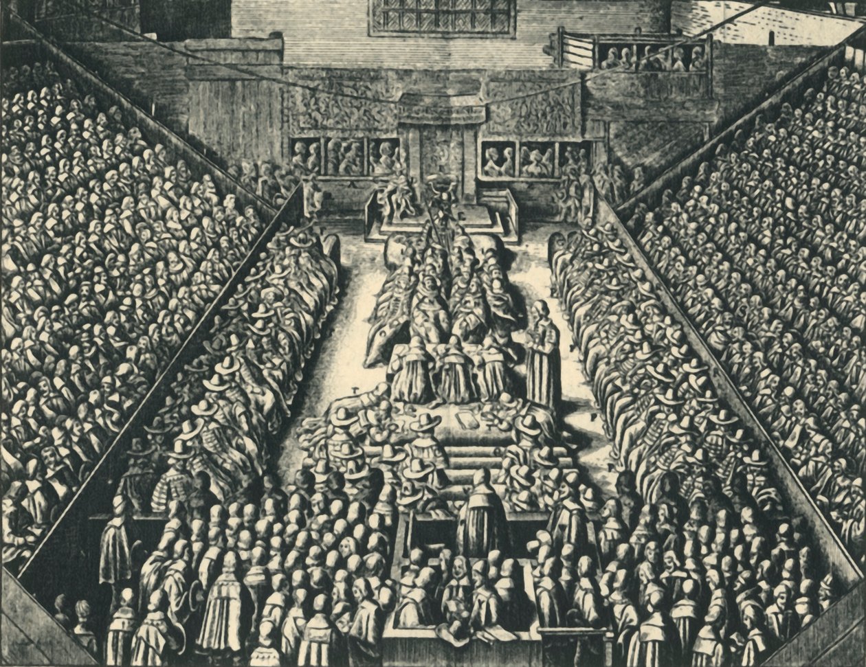 Der Prozess des Earl of Strafford in der Westminster Hall, 1641 von Wenceslaus Hollar