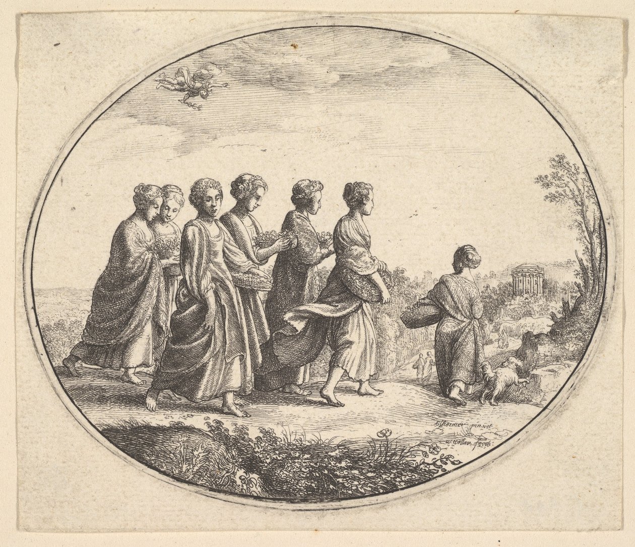 Die Töchter von Aglaura Merkur und Herse, ca. 1646 von Wenceslaus Hollar