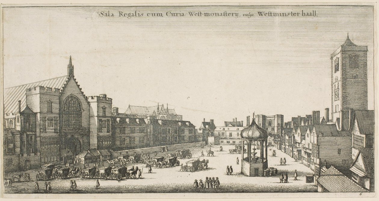 Westminster Hall (New Palace Yard und das Uhrhaus) von Wenceslaus Hollar
