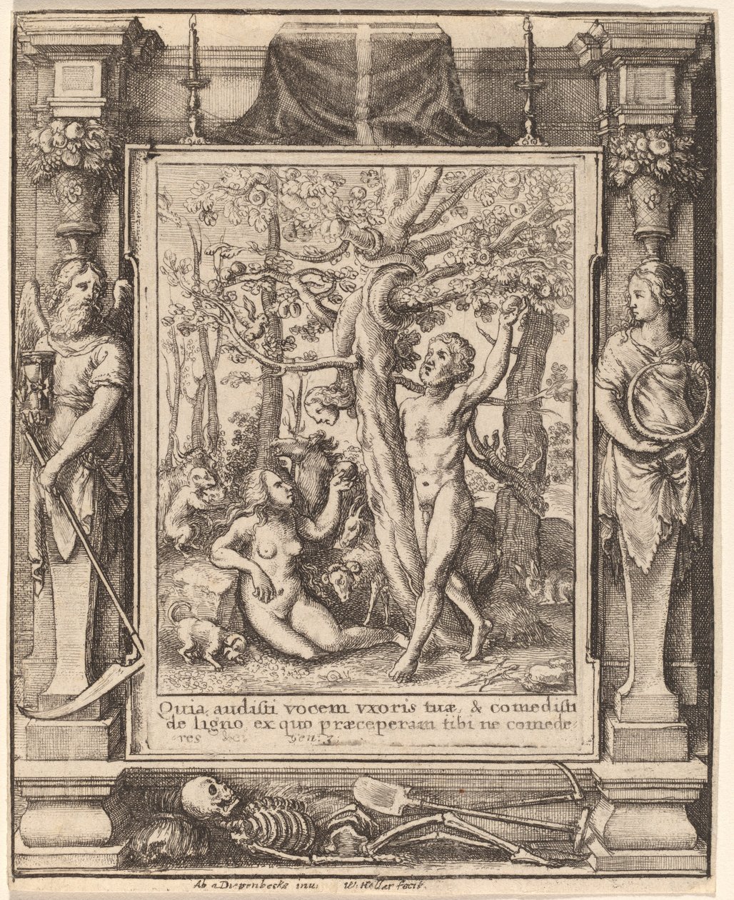 Garten Eden von Wenceslaus Hollar after Hans Holbein the Younger after Abraham van Diepenbeeck