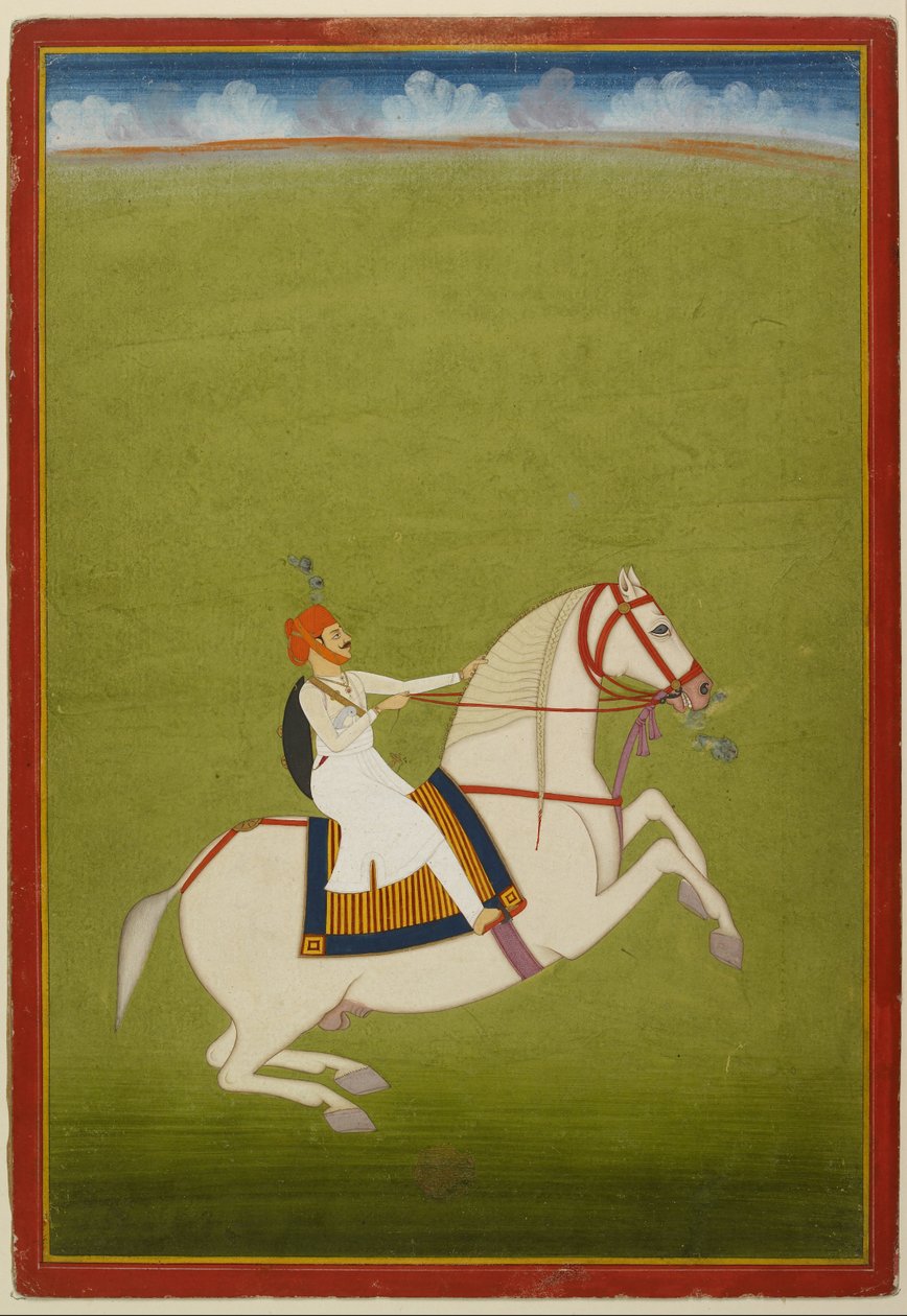 Berittener Rajput, frühes 19. Jahrhundert von West Indian School