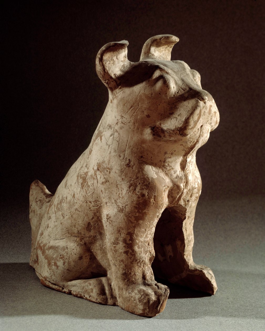 Chinesische Kunst: Terrakotta-Molosse. Grabstatuette aus der Han-Zeit (206 v. Chr.-220 n. Chr.). Paris, Cernuschi Museum von Western Han Dynasty Chinese School