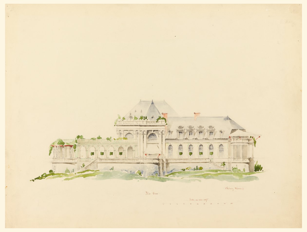 Ansicht Richtung Polo Grounds, Clubhaus, Newport, Rhode Island und Golfclub von Whitney Warren Jr.