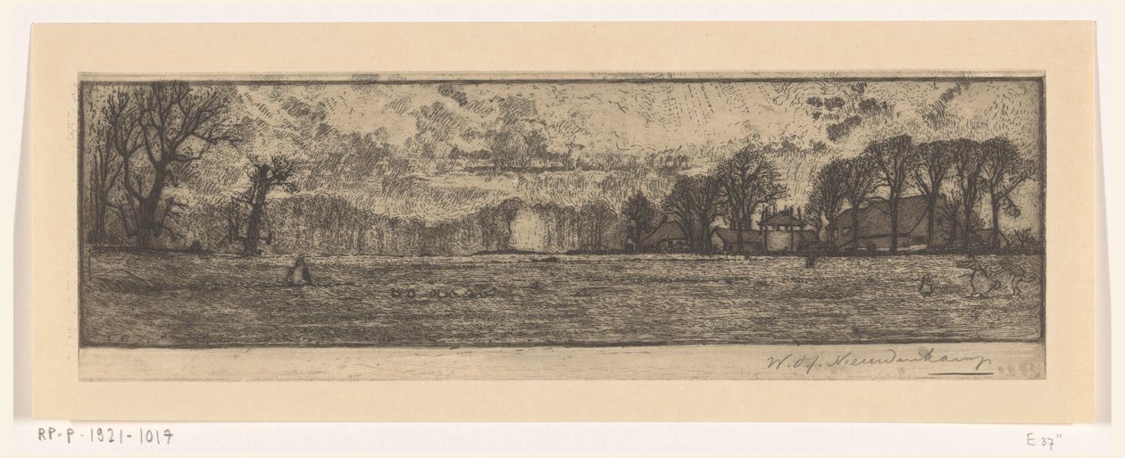 Bauernhof bei Santpoort von Wijnand Otto Jan Nieuwenkamp (signed by artist)