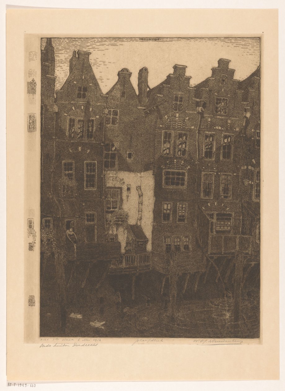 Häuser an der Voorstraatshaven in Dordrecht von Wijnand Otto Jan Nieuwenkamp (signed by artist)