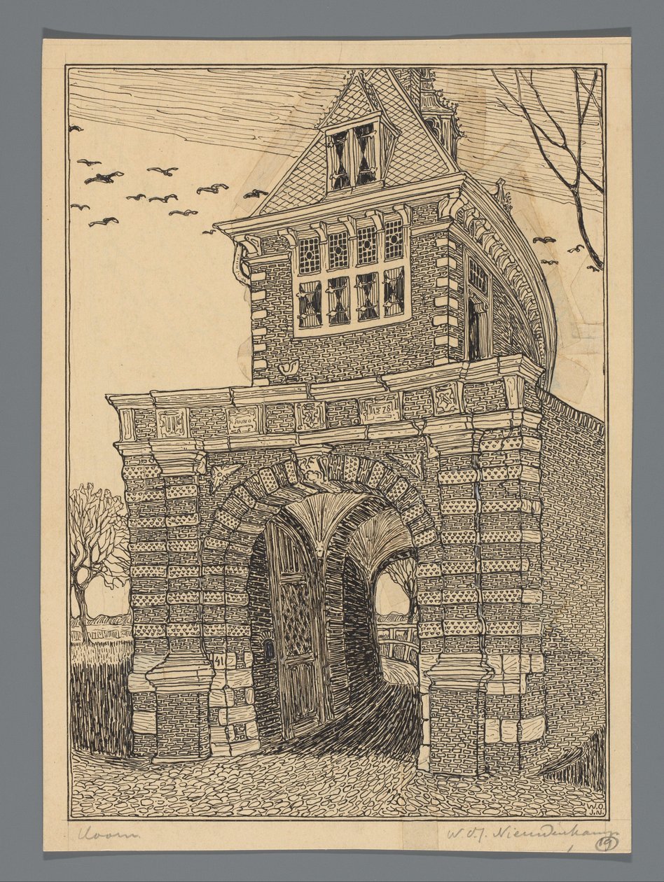 Oosterpoort in Hoorn von Wijnand Otto Jan Nieuwenkamp (signed by artist)