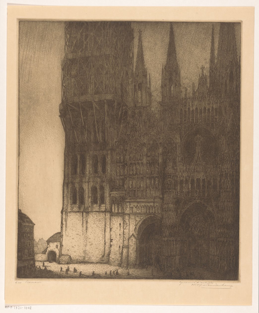 Fassade der Kathedrale Notre-Dame in Rouen von Wijnand Otto Jan Nieuwenkamp (signed by artist)