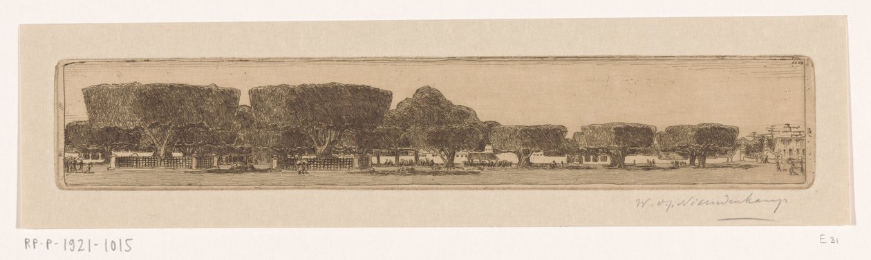 Waringinbäume im Garten des Palastes des Sultans in Yogyakarta von Wijnand Otto Jan Nieuwenkamp (signed by artist)