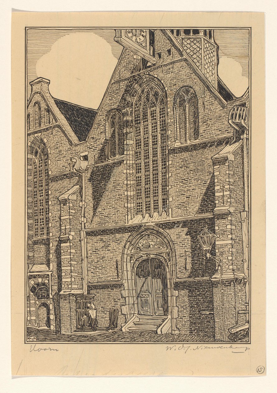 Westfassade der Noorderkerk in Hoorn von Wijnand Otto Jan Nieuwenkamp (signed by artist)